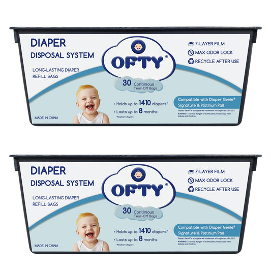 OFTY Refill Bags for Diaper Genie Easy Roll Pail: 7-Layer Leakproof Design